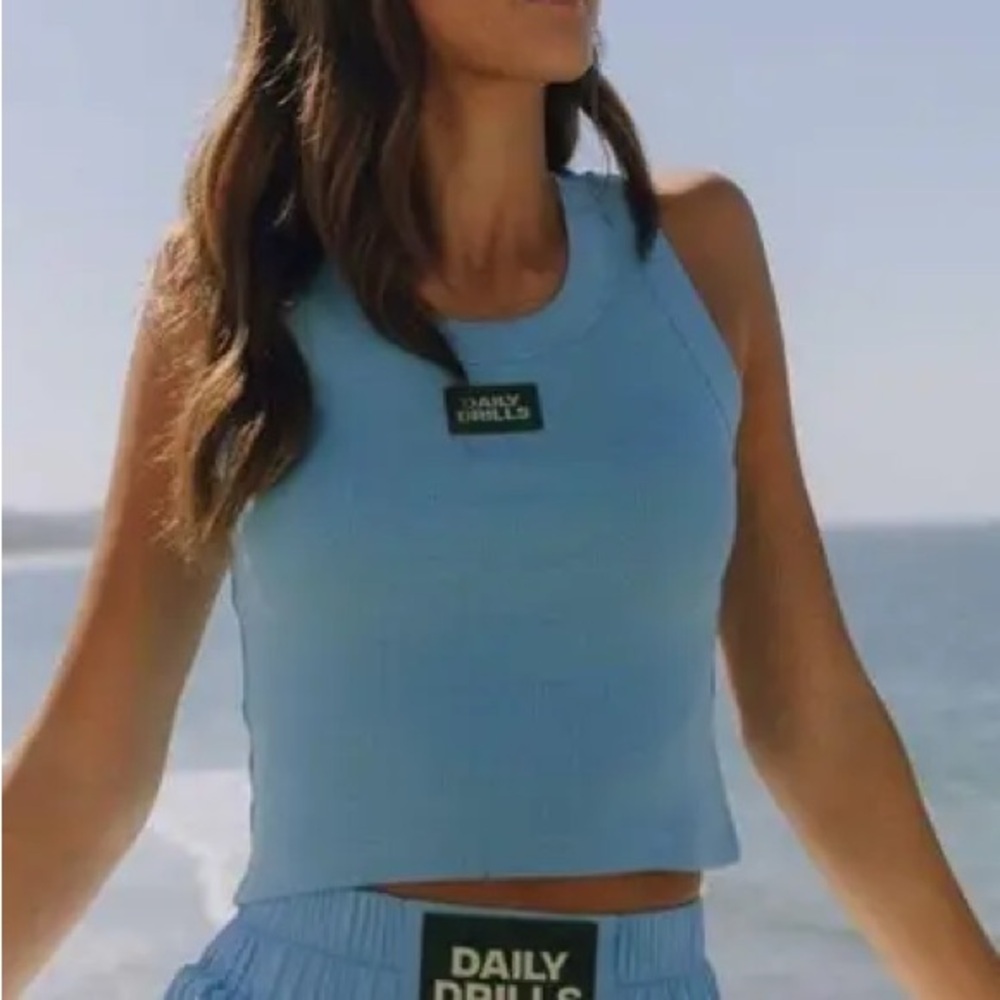 Daily Drills Logo Tank Light Blue